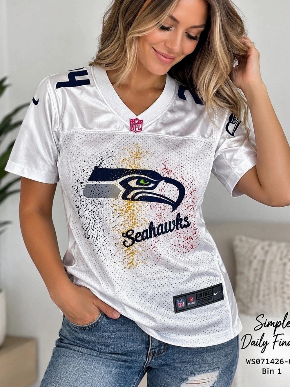 Nike Seahawks Marshawn Lynch #24 On Field White NFL Jersey M